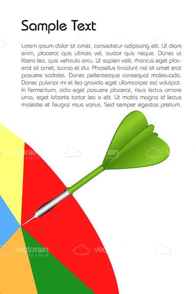Multi-Coloured Target with Green Dart and Sample Text